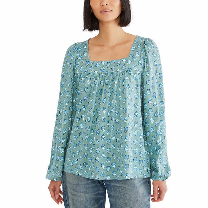 Lucky Brand, Tops, Lucky Brand Embroidered Square Neck Top S Xs