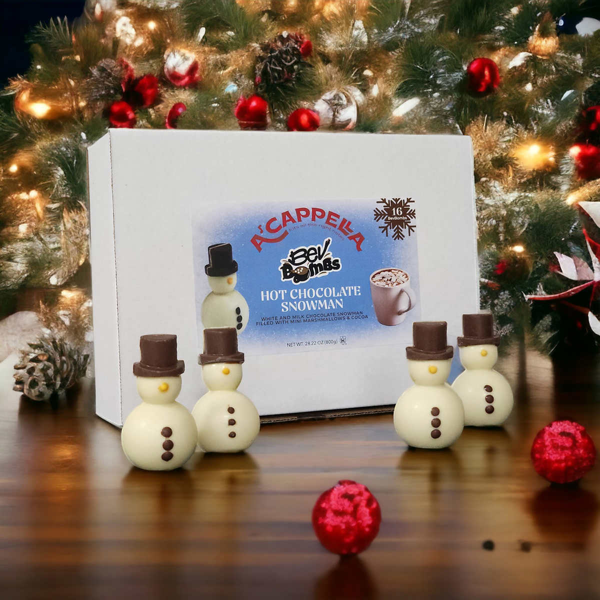 A'cappella Hot Chocolate Snowman BevBombs, 16 count