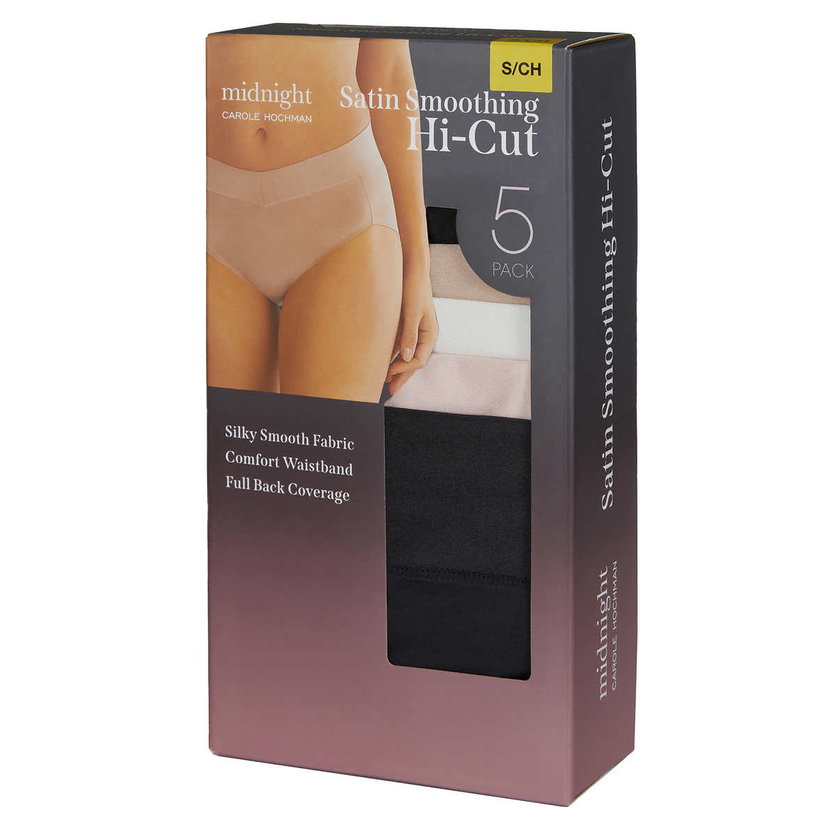 Carole Hochman Panties Sz M Midnight Ladies' Comfort Hi-Cut 4-Pack Multi 