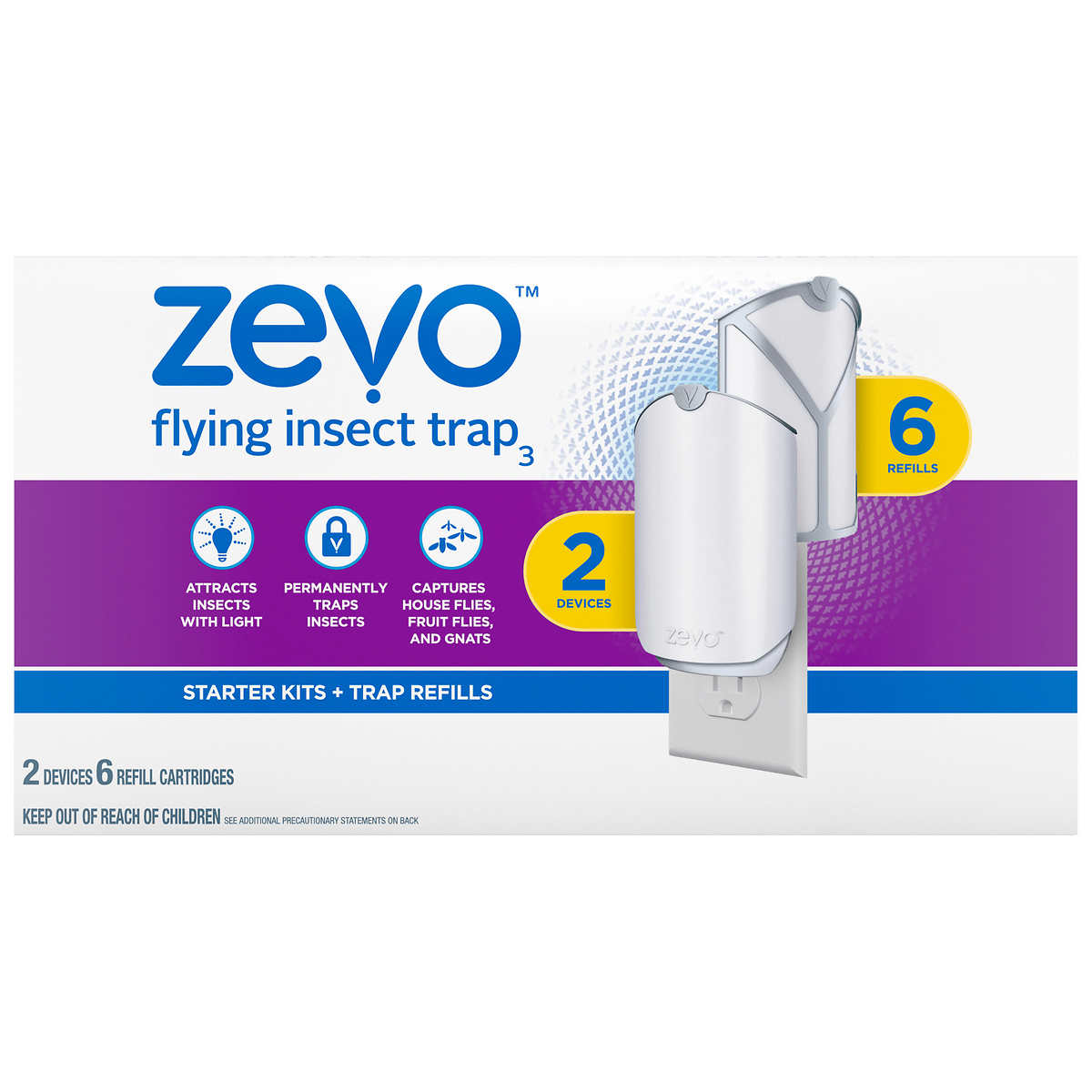  Zevo Flying Insect Trap, Fly Trap Refill Cartridges