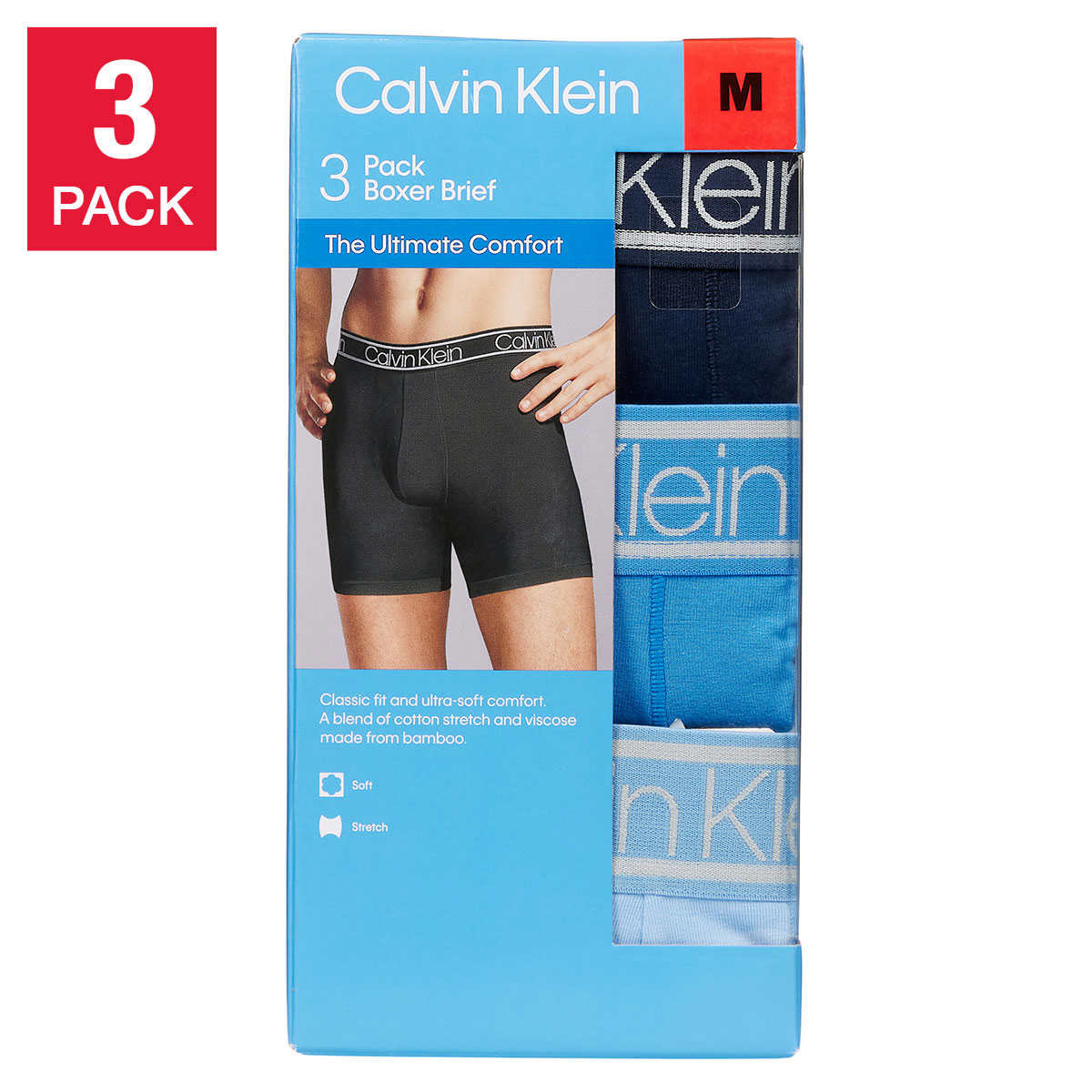 Calvin Klein 3-pack Sport Mesh Boxer Briefs in Blue for Men