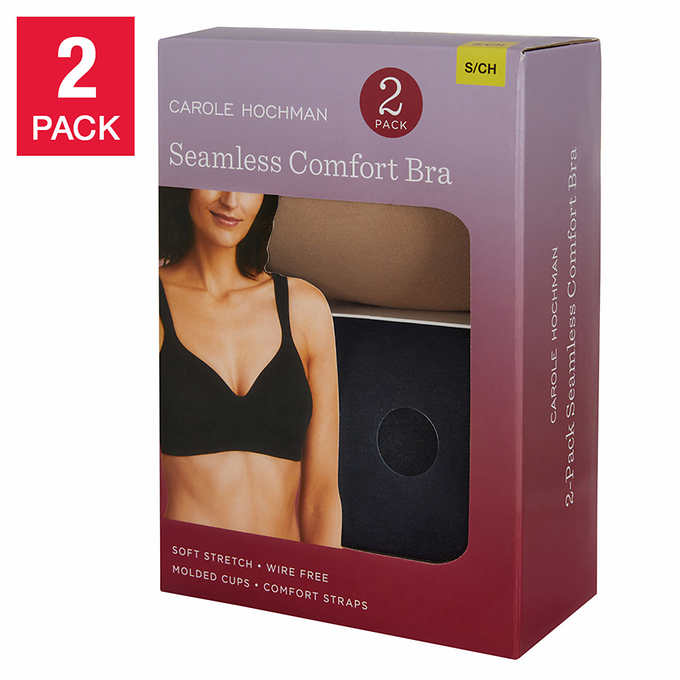 Carole Hochman Ladies' Seamless Comfort Bra, 2-pack