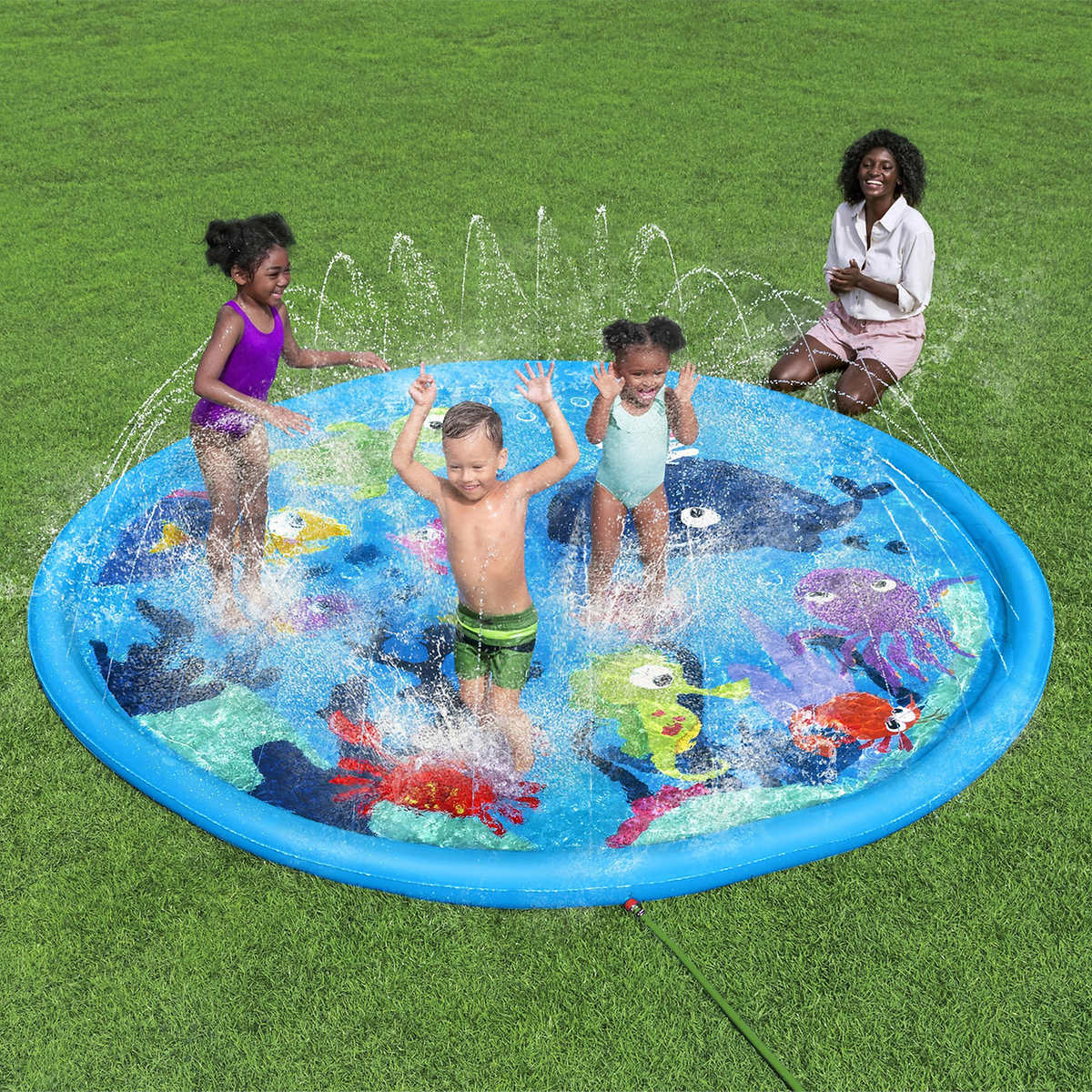 Inflatable Kiddie Pool, Puffer Fish Kids Pool with Inflatable Soft Floor,  Water Play Inflatable Bathtub for Indoor or Outdoor, Ball Pit (43 in Blue)  : : Toys