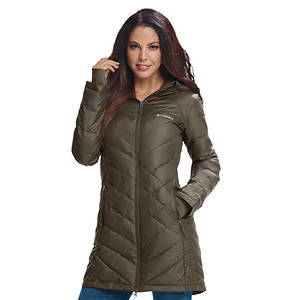 New Women`s Columbia Heavenly Long Hybrid Jacket OliveGreen/Dark Nocturnal