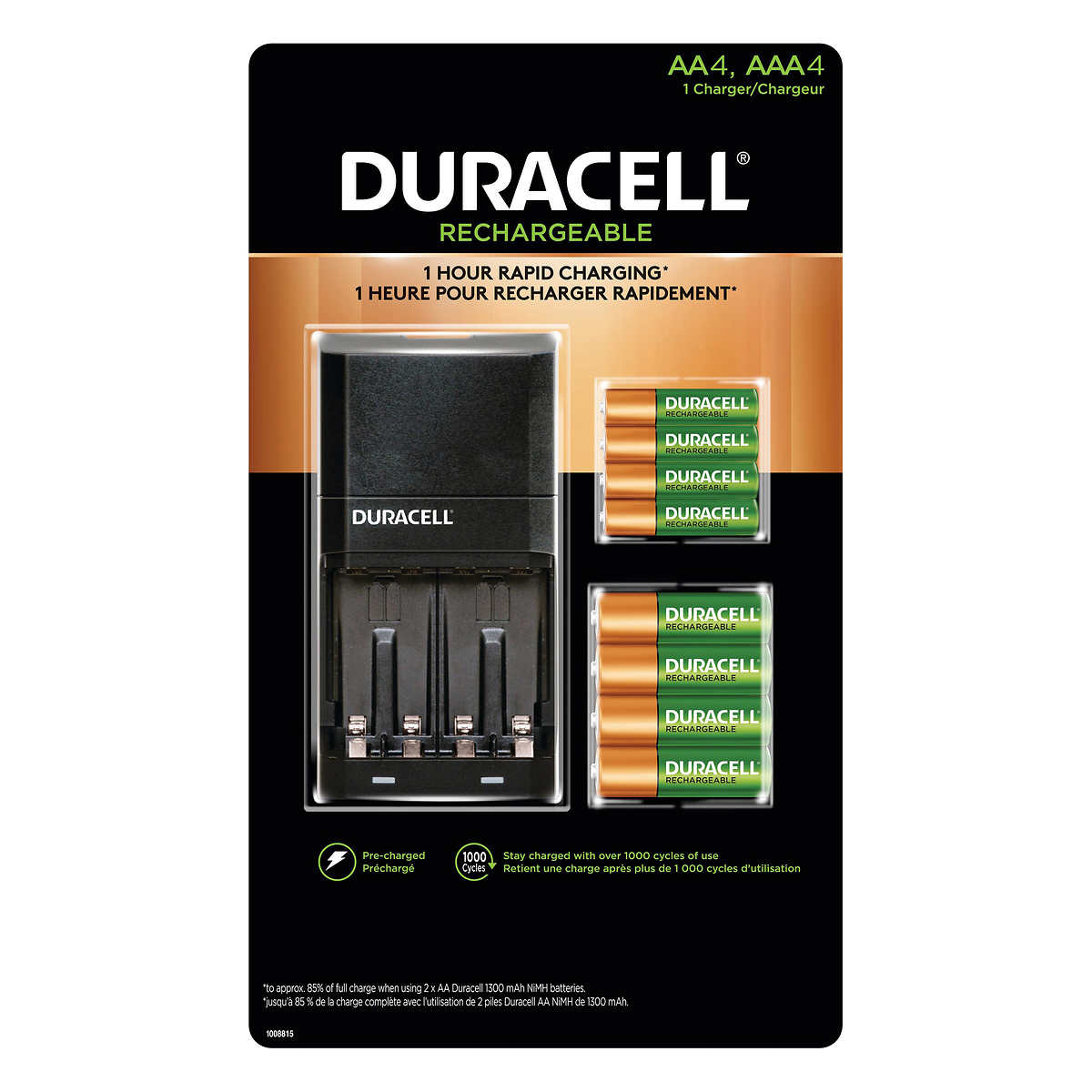 Duracell Ion 4000 Charger Kit with 4 AA Batteries and 4 × AAA Batteries