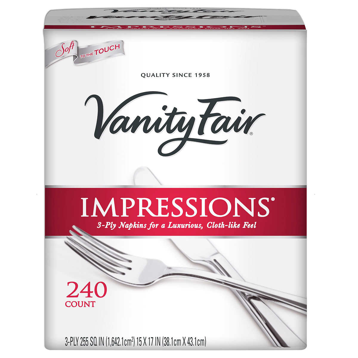 Vanity Fair 3 Ply Dinner Napkins 240 Count