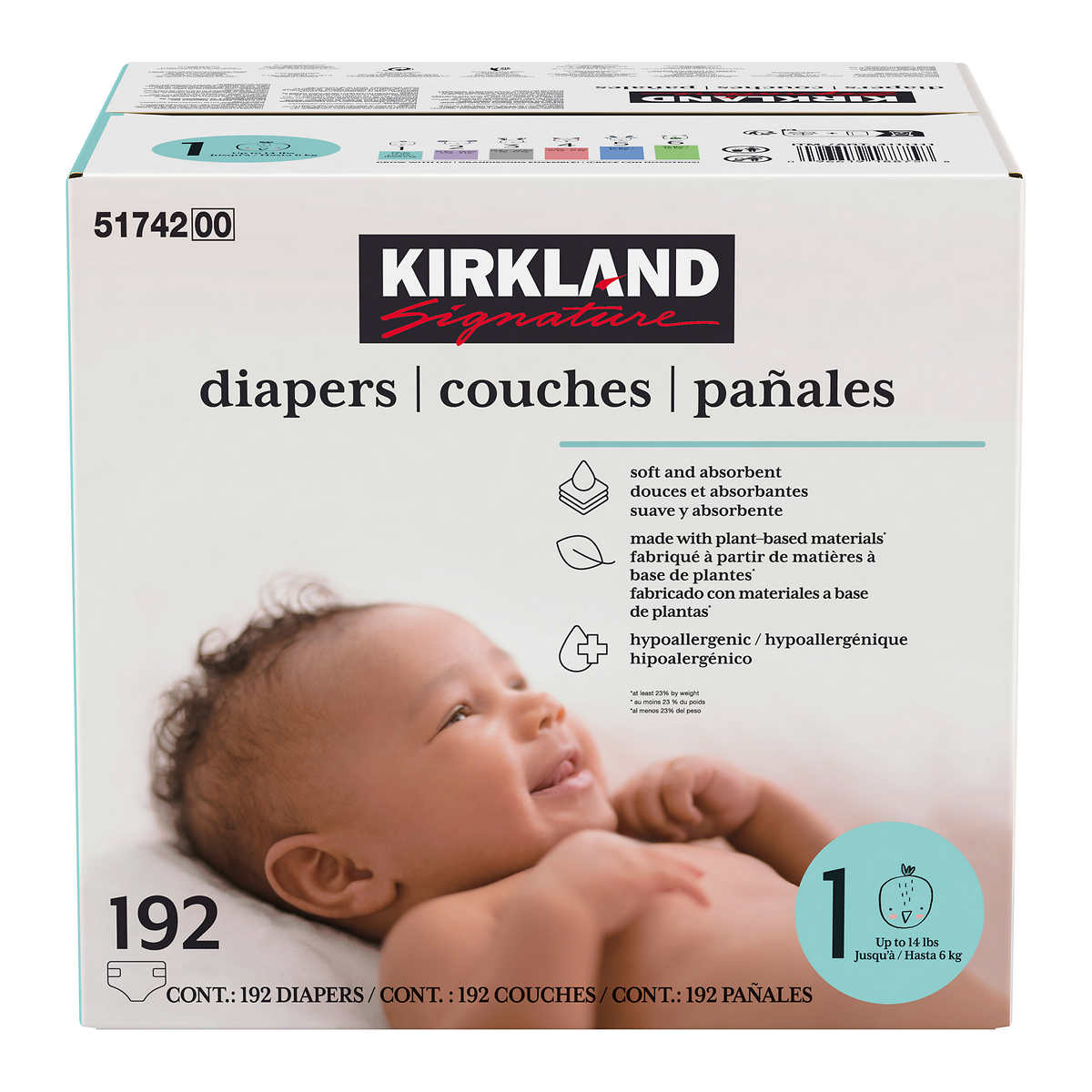 Kirkland Signature Diapers Size 1, 192-count | Costco