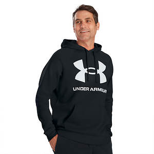 Under Armour Black Rival Fleece Big Logo Hoodie