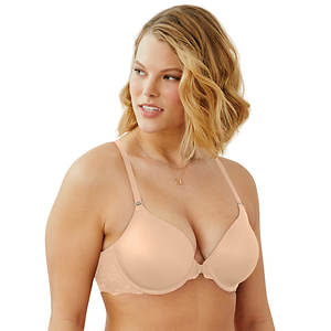 Bra Lace Extra Coverage Maidenform One Fab Fit Lift T-Back Front Close  07112