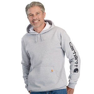 Carhartt men's midweight signature 2025 sleeve logo hooded sweatshirt