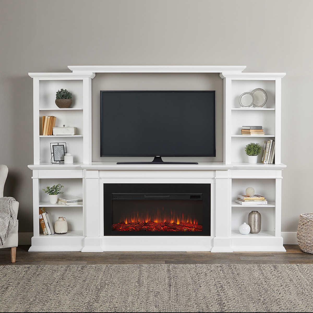 Real Flame Monte Vista White Electric Media Fireplace Costco