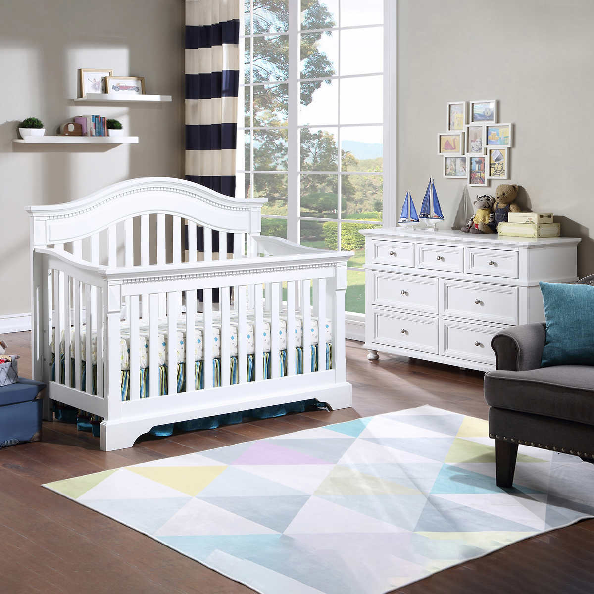 Boy nursery 2024 white crib