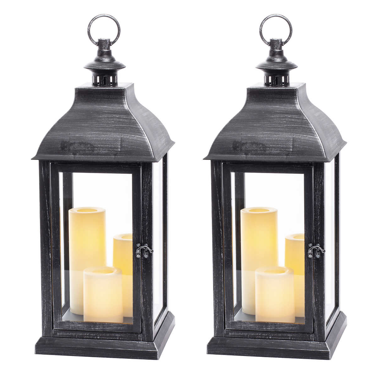 Sterno Home Large Indoor Outdoor Lanterns With 3 Flameless Candles 2 Pack Costco