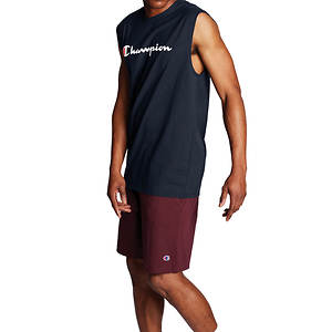 Champion Men's Classic Jersey Tee, Script Logo, Granite Heather