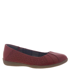 Earth Origins Womens Fiona Leather Slip On Ballet Flats