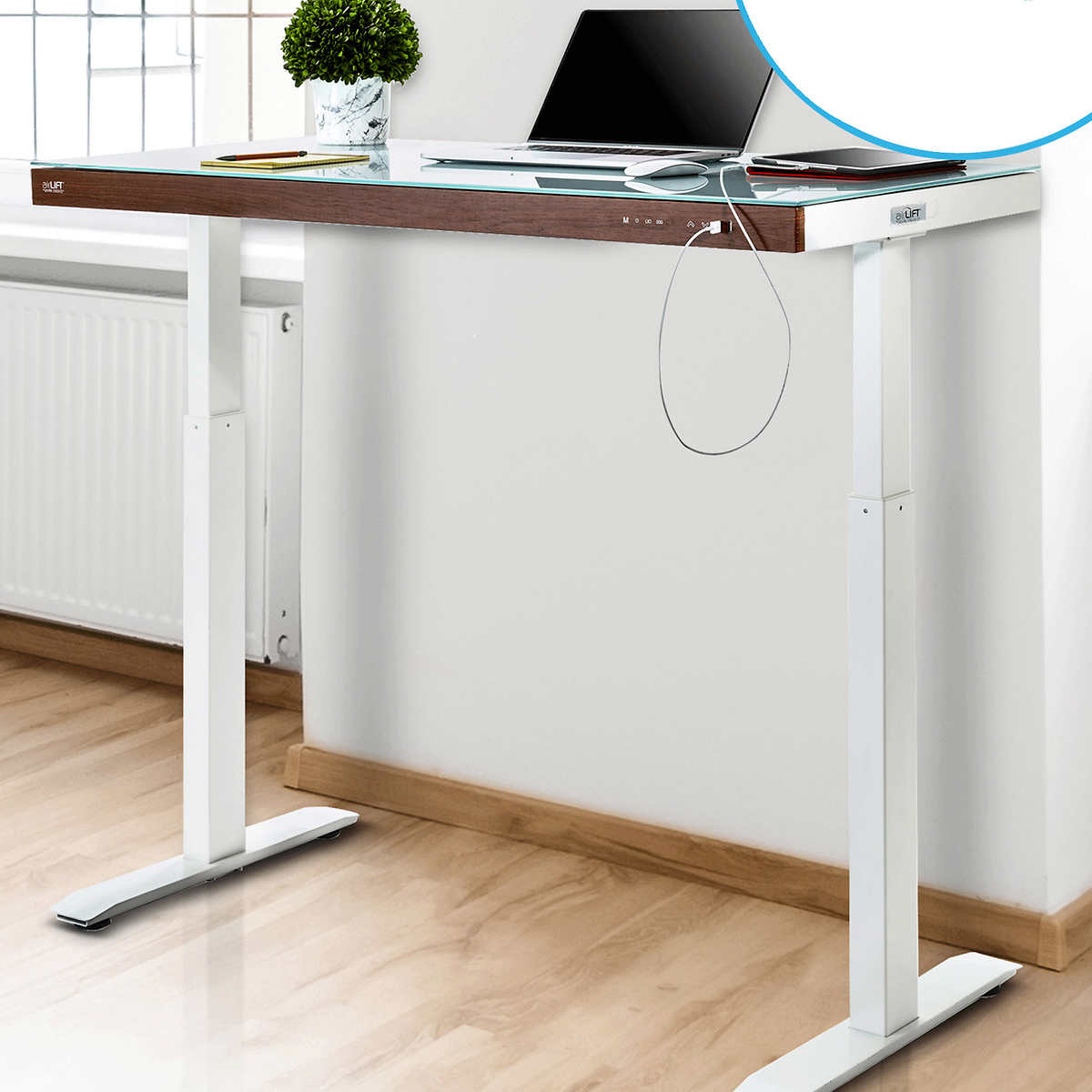 Seville height adjustable standing shop desk