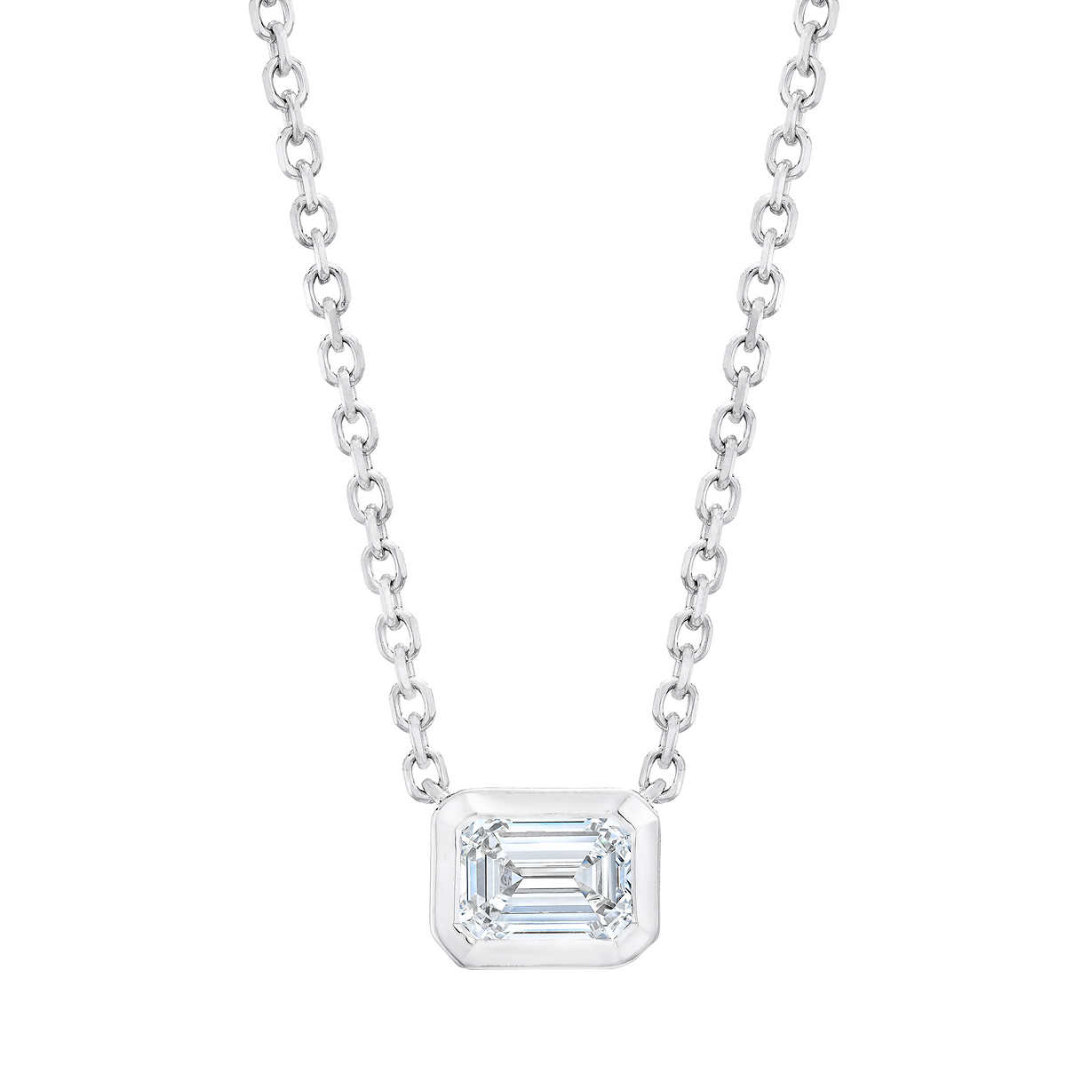 Emerald Cut Diamond Solitaire Necklace (0.40 ct) | Costco