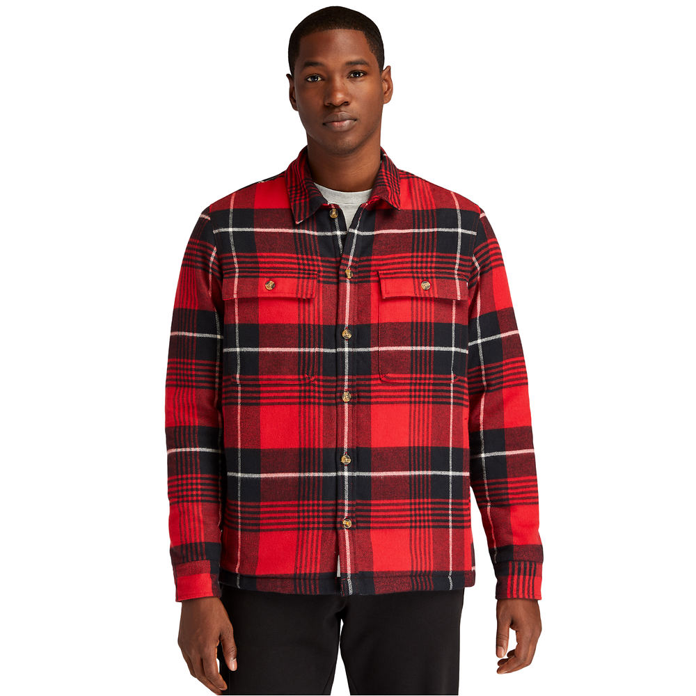 Timberland Men's Long Sleeve Insulated Buffalo Shirt Jacket | FREE