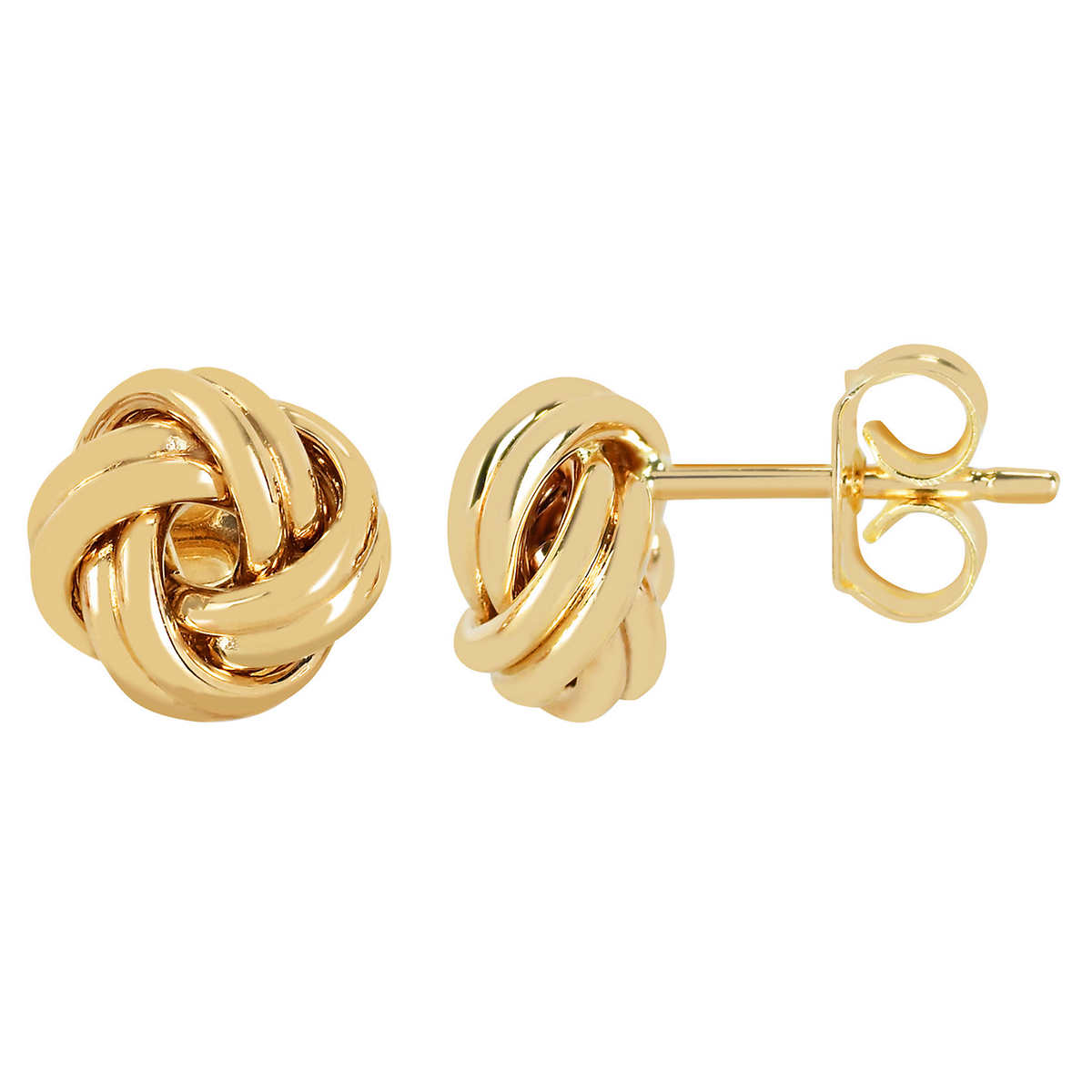 High Polish Love Knot Stud Earrings in Yellow Gold | Costco