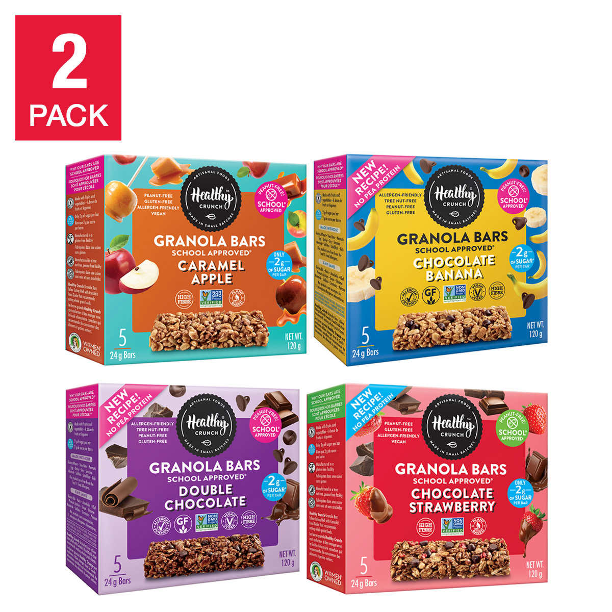 Healthy Crunch Granola Bars Variety Pack, 8 × 120 g