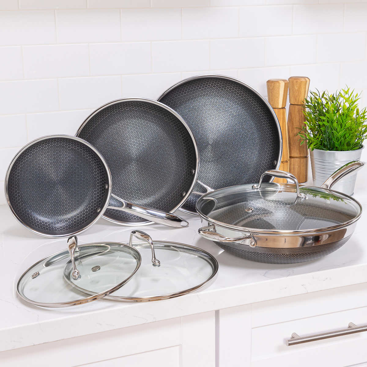 Country Kitchen country kitchen 13 piece pots and pans set - safe nonstick  kitchen cookware with removable handle, rv cookware set, oven safe