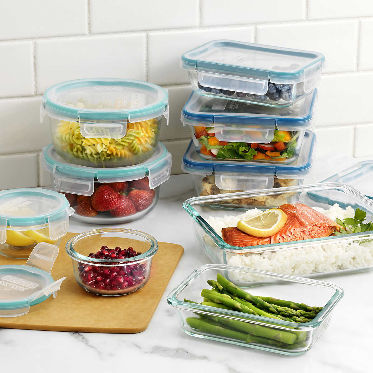 Pyrex Snapware Food Storage 18 Pc Glass Set Lunch Container Seal Lid  Leftover