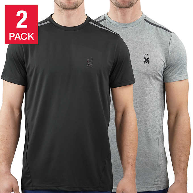  Spyder Men's Active T-Shirt - 2 Pack Performance Dry