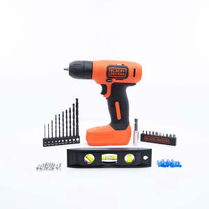 Black + Decker Black & Orange 8V Wireless Drill