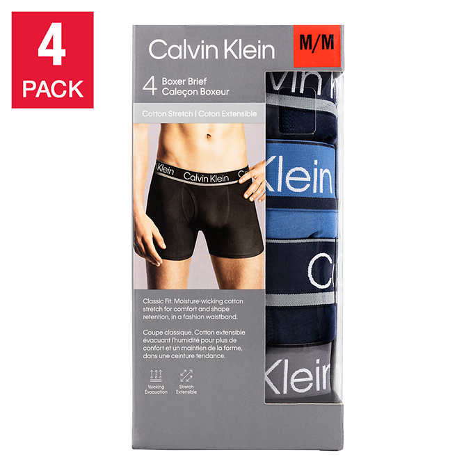Men's 4-Pack Calvin Klein 100% Cotton Briefs Classic Fit CK