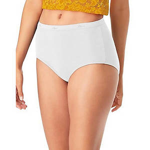 Hanes Women's 6Pack White Cotton Briefs Ladies Panties