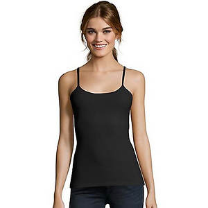 Women's Adjustable Strap Tank Top with Built-in Shelf Bra, Stretch Cotton  Camisole