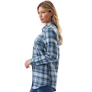 K. Jordan Embellished Flannel Plaid Shirt at  Women’s Clothing store