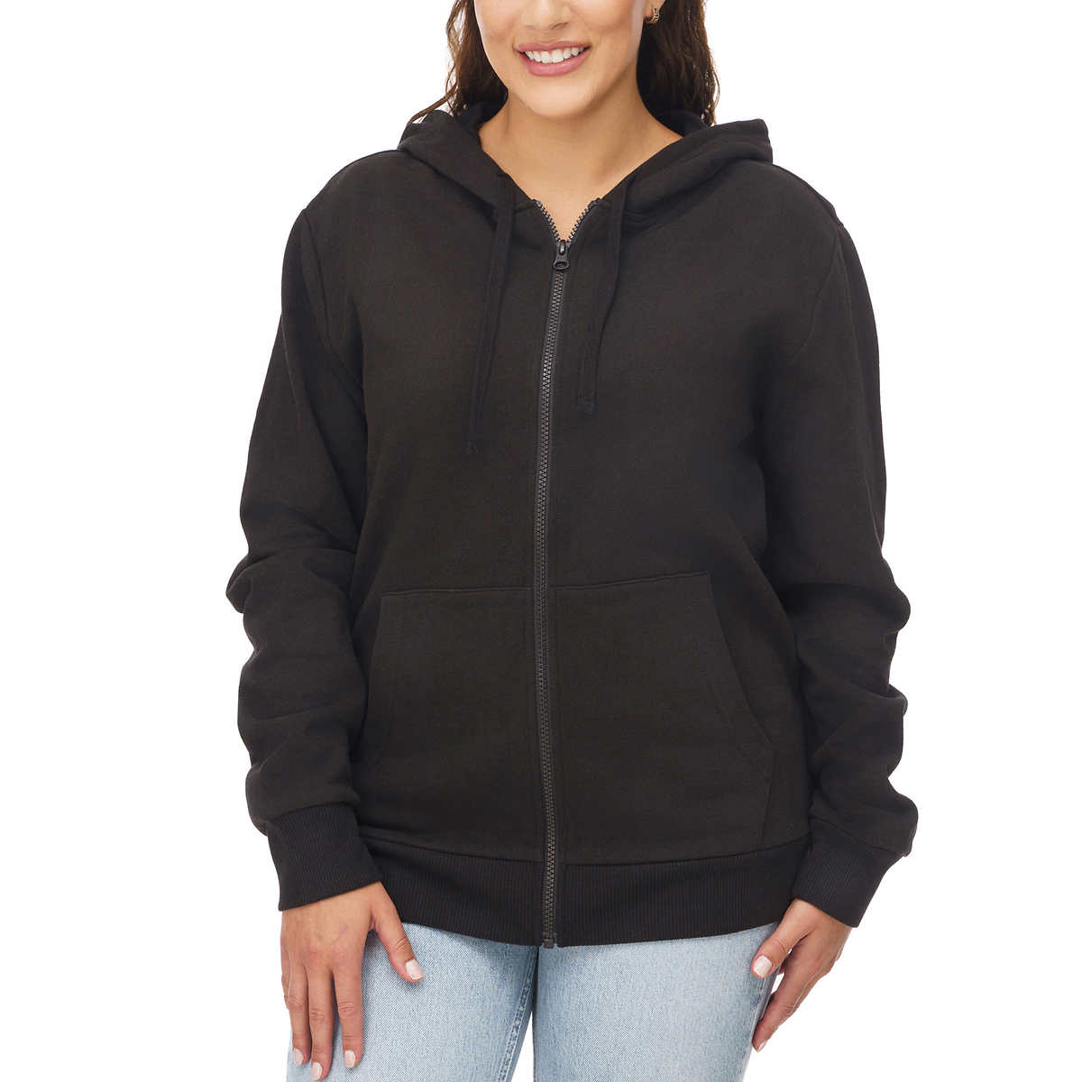 Plain black hot sale zipper hoodie