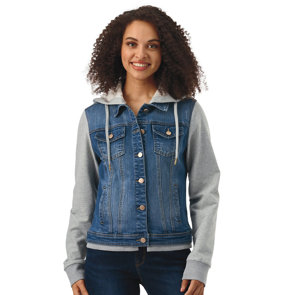 Women's sweatshirt hot sale jean jacket