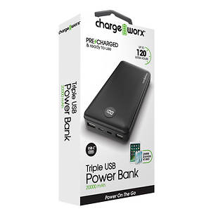 Charge Worx 20000mAh Triple USB Power Bank Figi s Gallery