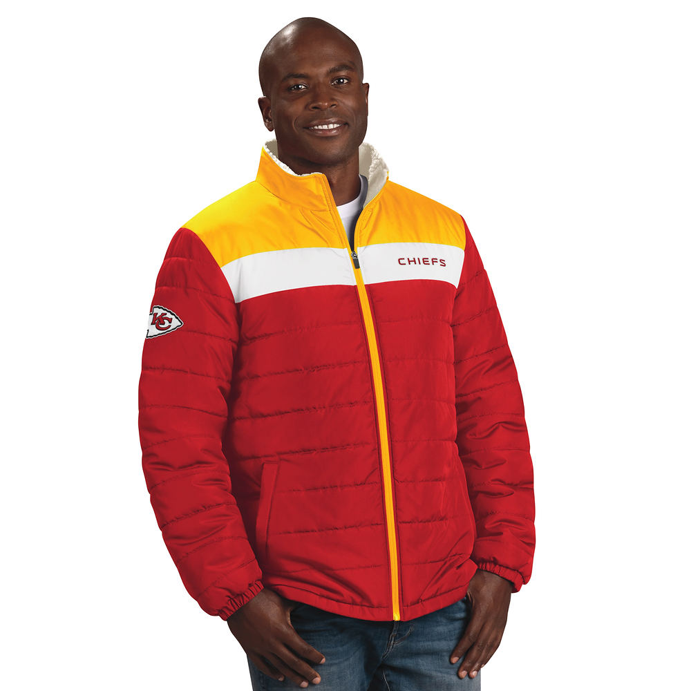 NFL Men's Perfect Game Sherpa Lined Jacket (Size M) Kansas City Chiefs, Polyester - ShoeMall