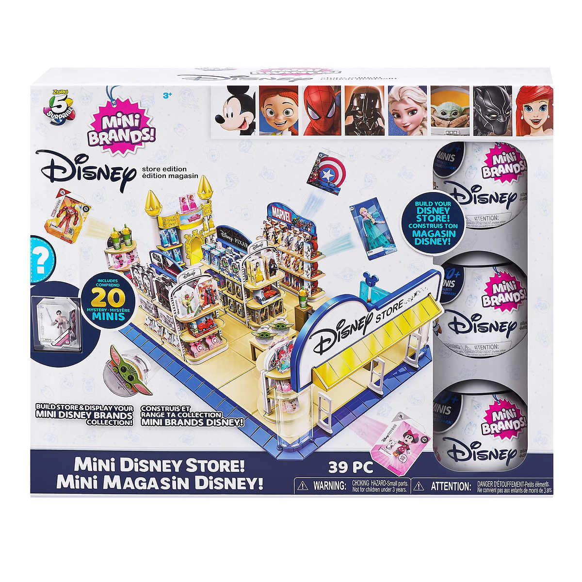 5 Surprise Disney Store playset with 3 capsules