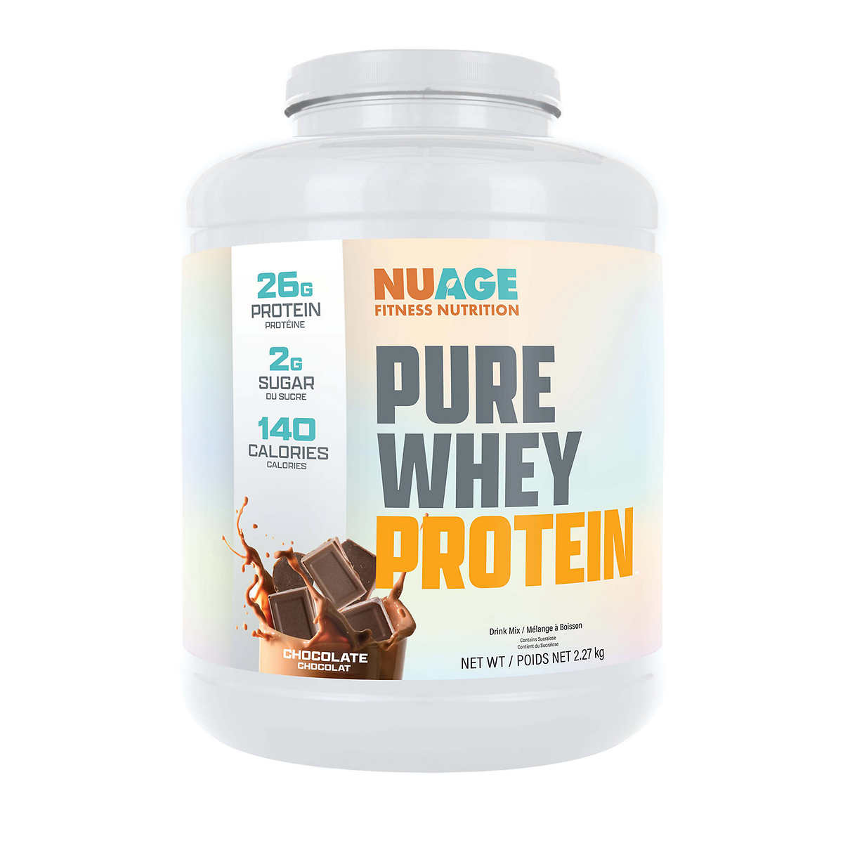 NuAge Pure Whey Protein Chocolate, 2.27 kg | Costco