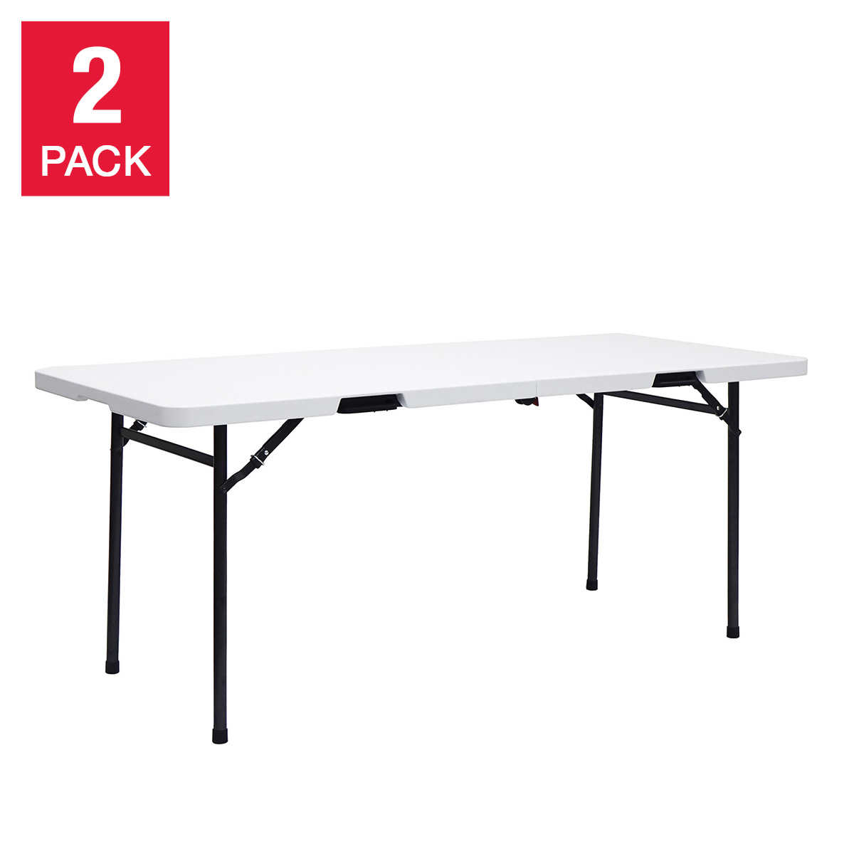 6 ft. Length Centre Folding Plastic Foldable Table in White
