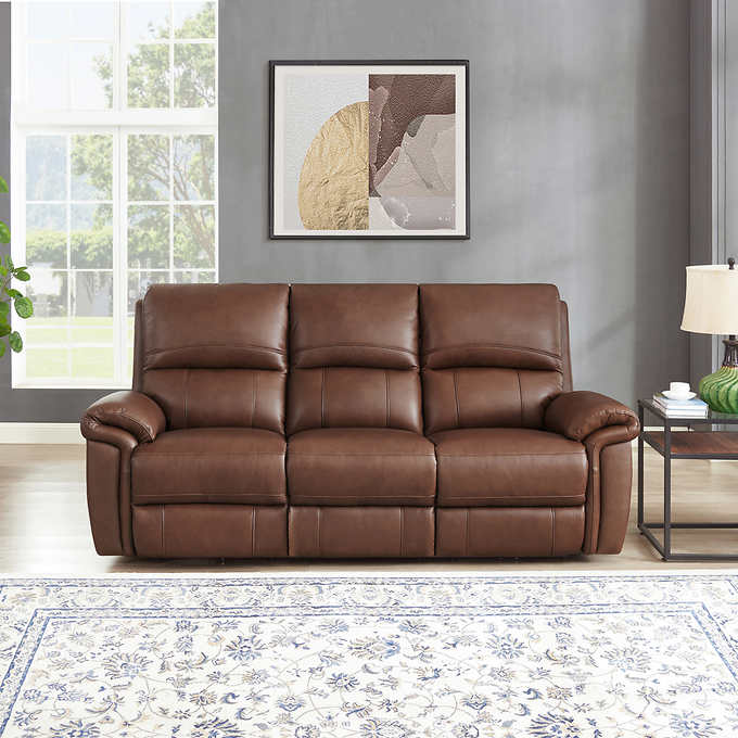 Prospera Home Harvey Top-grain Leather Sofa with Zero Gravity