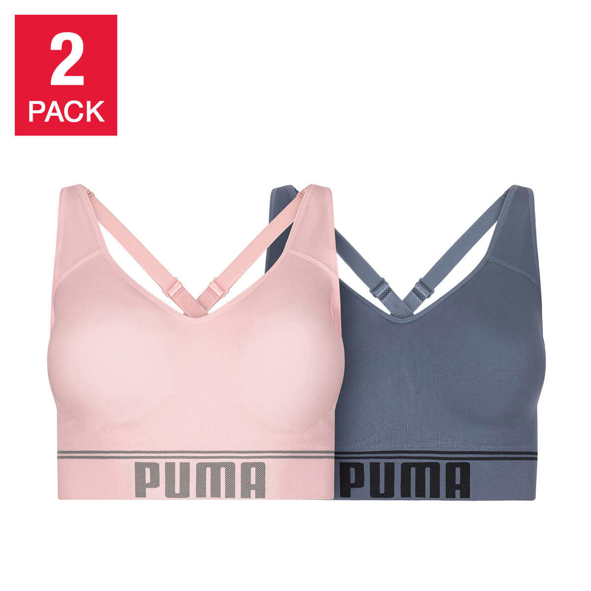 Puma Women's Convertible Sports Bra, 2-pack