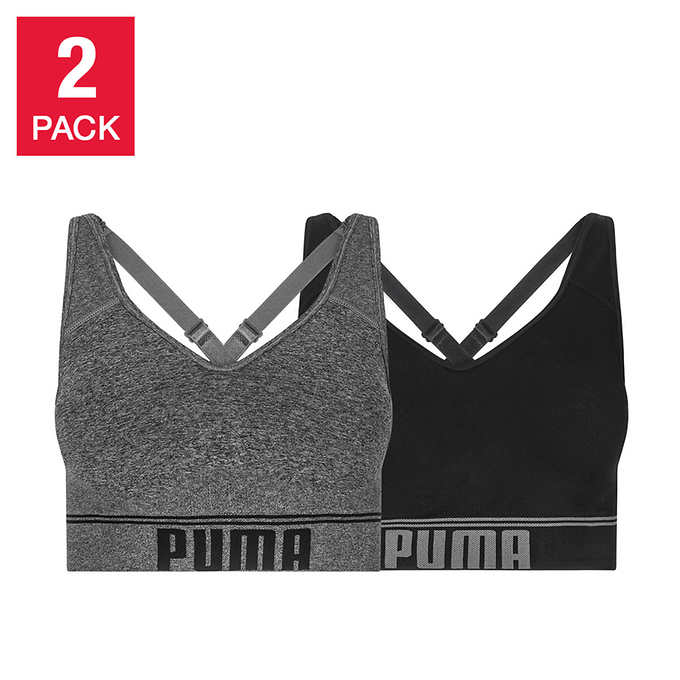 NWT PUMA Women Seamless Sports Bra 2 Pack Size L