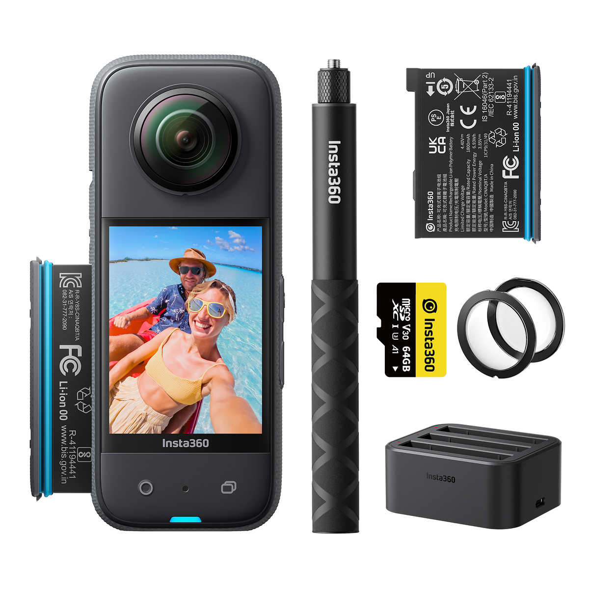 Insta360 X3 - Get Set Kit Waterproof 360 Action Camera with 1/2 48MP  Sensors, 5.7K 360 Active HDR Video, 72MP 360 Photo, 4K Single-Lens, 60fps  Me