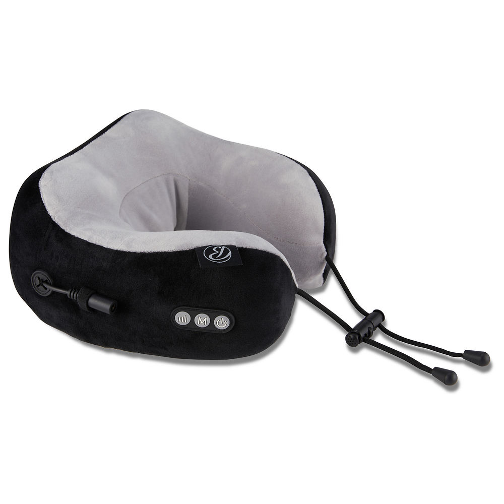 Black & Gray Cordless Neck Massage Pillow