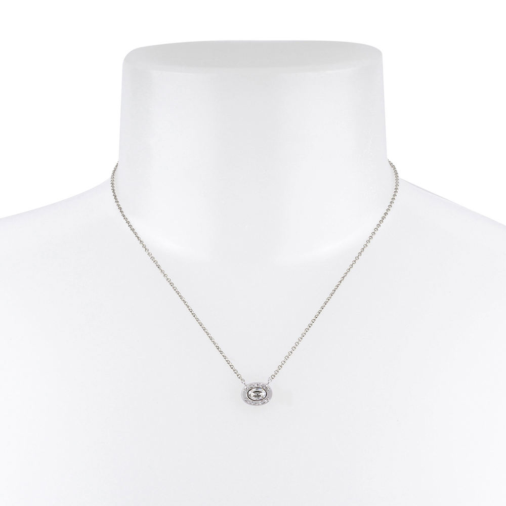 Coach silver logo sale necklace