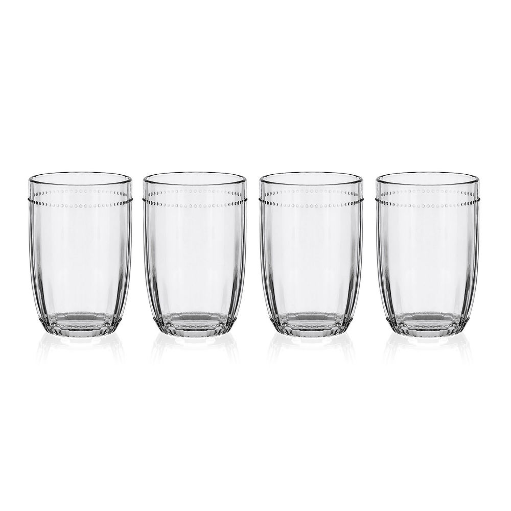 Fitz and Floyd Beaded Highball Glasses - Set of 4