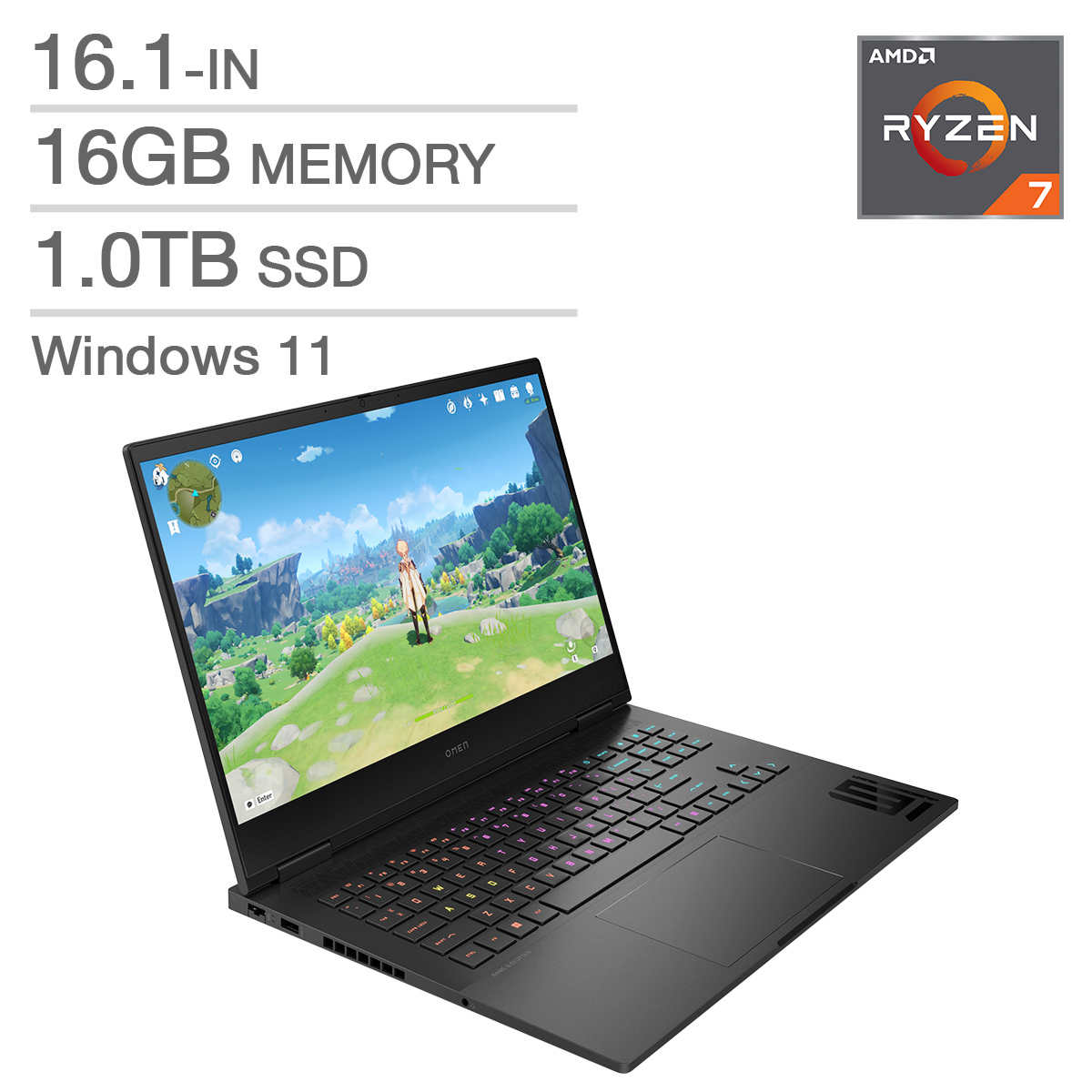 HP Omen 16.1 FHD Ryzen 7 Gaming Laptop