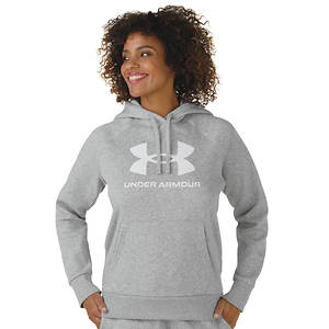 Under Armour Rival Fleece Joggers for Ladies - Mod Gray Light Heather/White  - XL - Regular