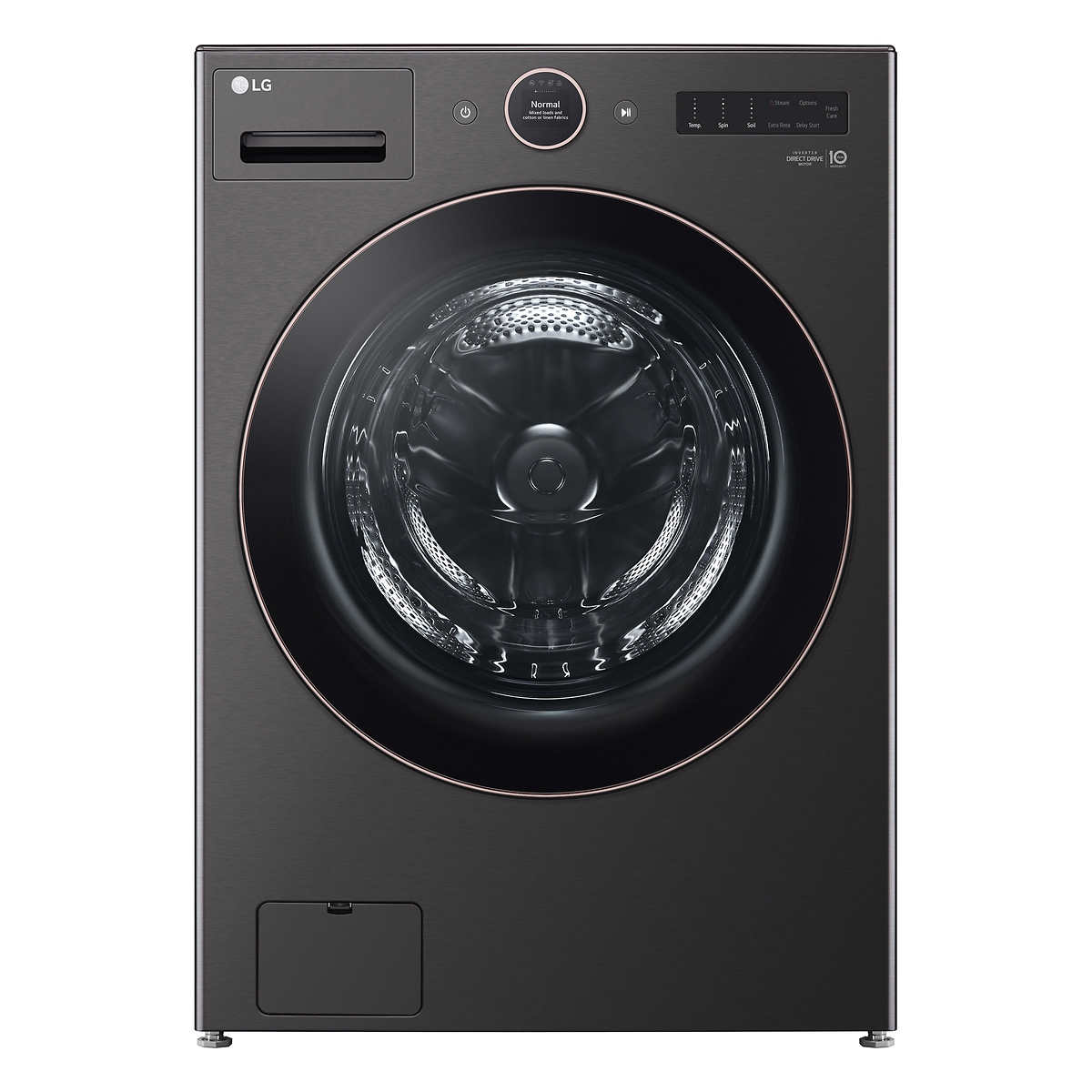 LG 5.8 cu ft. Black Stainless Steel Front Load Washer with
