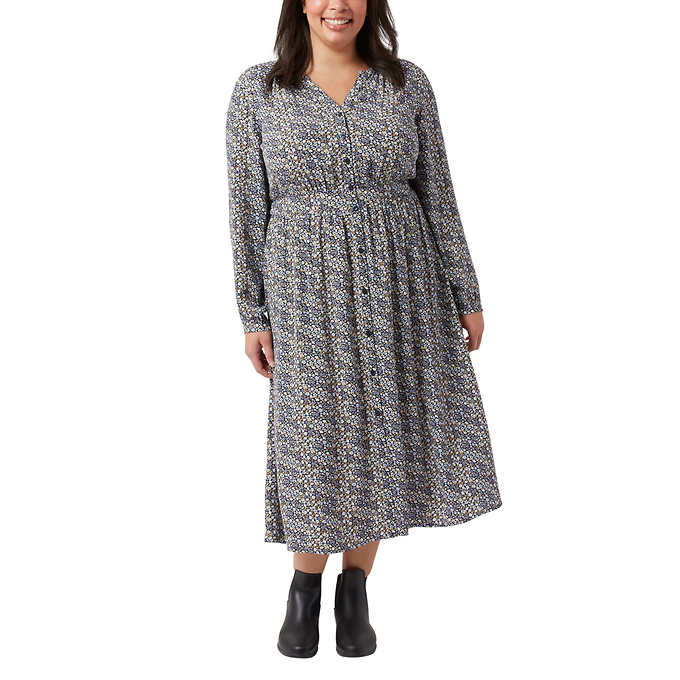 Chaps Women's Button Down Midi Dress | Costco